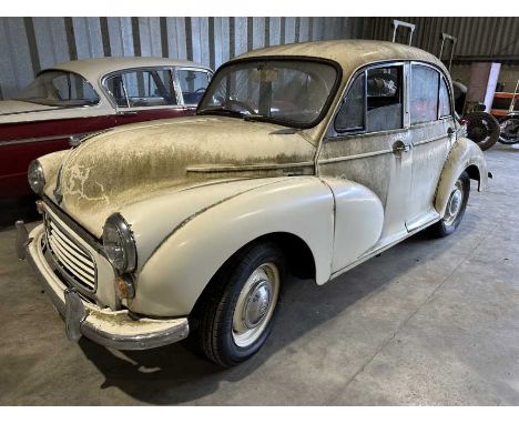 1971 Morris Minor 1000 4 door saloon, chassis number MAS51267441, reg. no. WKP 732J, finished in white. Offered for auction b