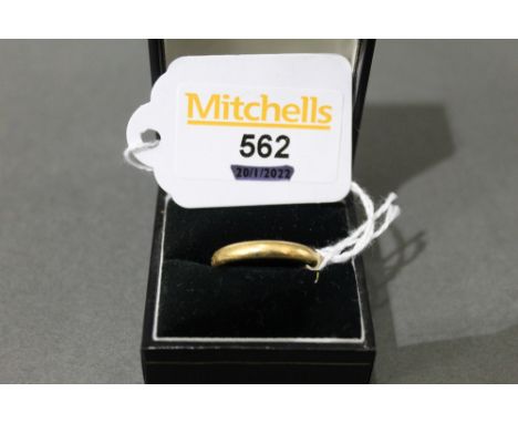 22 ct gold band, size R, 6.7 grams 