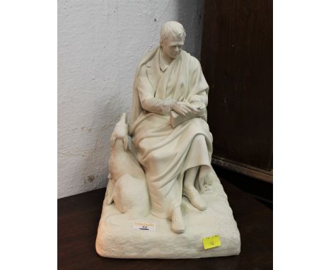 19th century Parian figure of Sir Walter Scott based on the monument in Princes Street, Edinburgh CONDITION REPORT: The main 
