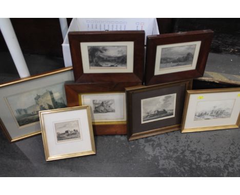 Victorian and later prints of Cockermouth Castle and an original watercolour  
