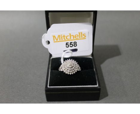 9 ct gold and diamond ring, size M