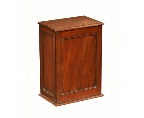 Victorian mahogany small cabinet with moulded edge and single door opening to a shelf, height 151 cm, width 37 cm, depth 24 c