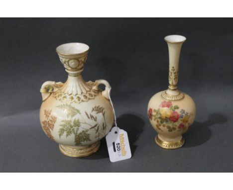 Royal Worcester floral painted vase and Royal Worcester two handled vase
