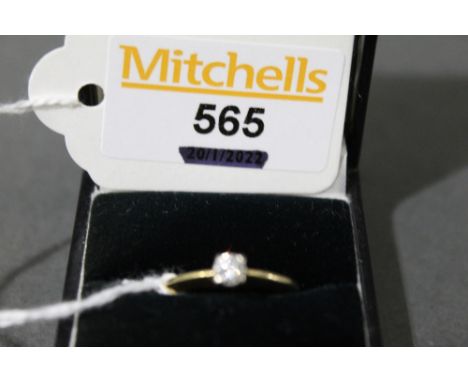 Yellow metal diamond ring, size K