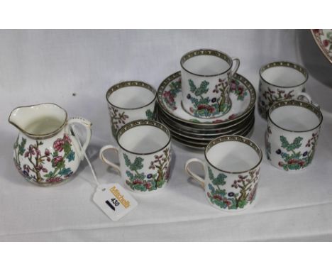 Anchor China Indian Tree pattern coffee service, 6 cups, saucers and cream jug (73 12/22)