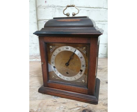 An Elliot chiming bracket clock, brass dial marked Mappin &amp; Webb.  