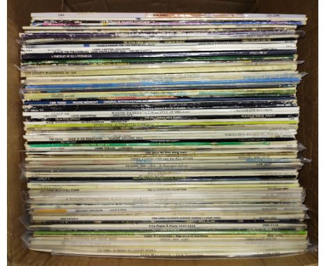 A box of over 70 assorted jazz lps to include Bob James, Lee Ritenour, Larry Carlton, Count Basie &amp; Al Jarreau etc.  