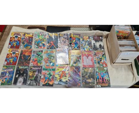 Approximately 150 mostly Marvel and DC comics, 1970s onwards including Superman, Justice League, Wolverine, Flash, Green Lant