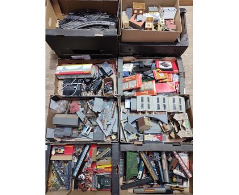 A large quantity (12 boxes) of assorted model railway items to include track &amp; accessories etc.  