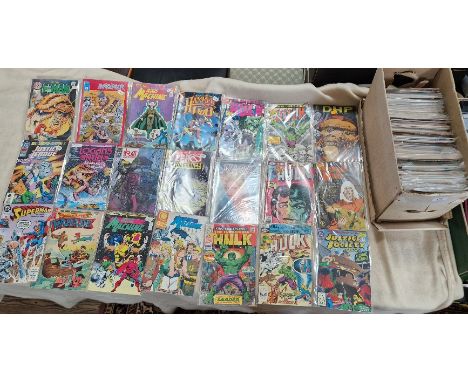 Approximately 170 comics including Marvel, DC, The Incredible Hulk (approx 80, 1970s onwards), First Comics, Comico, etc.