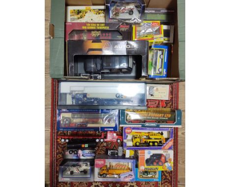 A box of assorted diecast vehicles to include Corgi, Siku &amp; Matchbox, most in original boxes.  