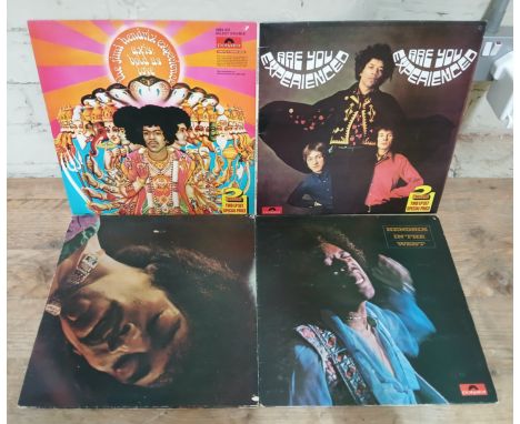 Four Jimi Hendrix LPs comprising Hendrix in the West, The Jimi Hendrix Concerts and Band of Gipsies and Axis: Bold as Love/Ar
