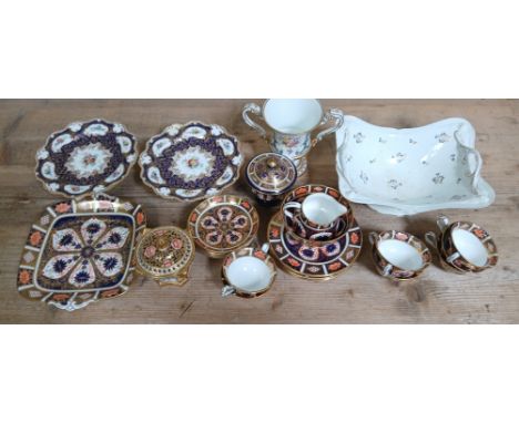 Assorted Crown Derby and Royal Crown Derby porcelain including an early 19th century twin handled basket, 22 pieces of Royal 