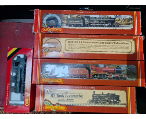 A group of five assorted 00 gauge Hornby railways locomotives to include a R.058, R.376, R.313, R.103 &amp; R.324, all in ori