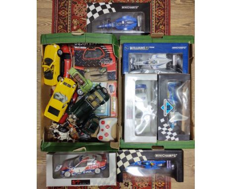 A collection of assorted toys &amp; models to include drones, &amp; diecast model cars etc.  