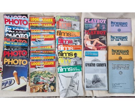 A box of assorted vintage magazines to include 4 x Photgrams of the year (1925,1926,1930,1934), 2 x Playboy (April 1978 &amp;