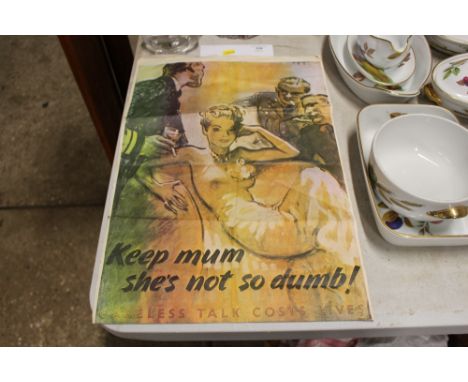 A poster print "Careless Talk Costs Lives"