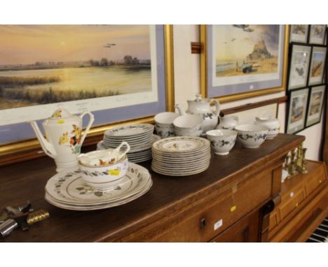 A collection of Royal Doulton "Burgundy" teaware; Royal Worcester teaware etc. 