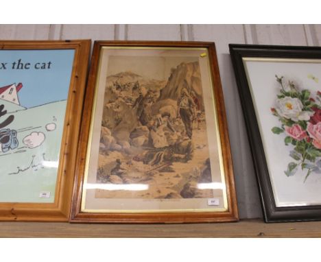After Edgar Holloway, coloured print "Tommy Atkins Friend" contained in maple frame 