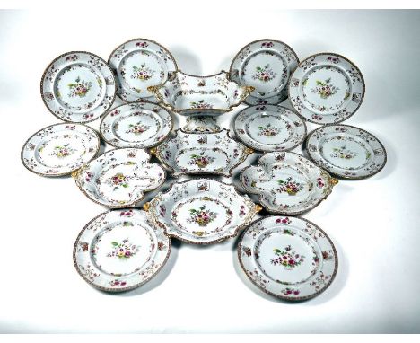 AMENDED ESTIMATE A late Victorian Copeland's Spode ironstone fruit service with floral printed and painted decoration and gil