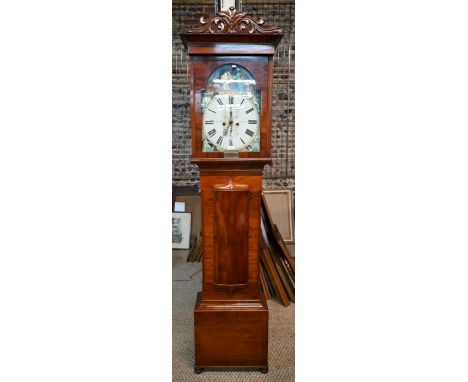 J Cameron &amp; Son, Kilmarnock, a Victorian mahogany 8-day longcase clock, the painted arched dial with Bonnie Prince Charli