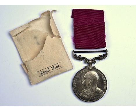 An Edwardian Indian Army LSGC medal, awarded to 1960 Conductor W.G. Mott AOC (Army Ordnance Corp), c/w ribbon and Royal Mint 