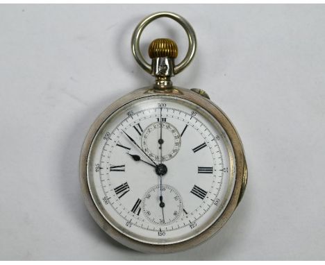 A Victorian silver pocket watch/stopwatch, the top-wind lever movement no. 8811 by R&amp;W Sorley, Glasgow, 1883 patent, the 