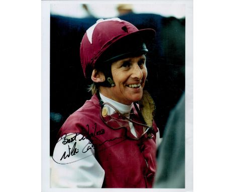 Willie Carson signed 10x8 inch colour photo. Best known as "Willie", Carson was born in Stirling, Scotland in 1942. He was ap
