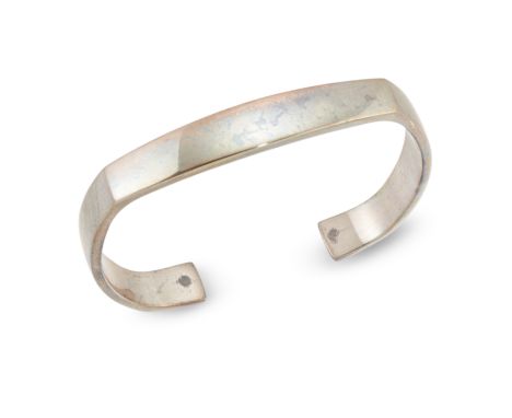 Georg Jensen. A sterling silver bangle,&nbsp;of flat section torque design, no. 423, maker's mark, London import hallmarks, 2