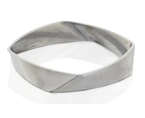 Tiffany &amp; Co. A silver bangle,&nbsp;designed by Frank Gehry, of geometric form, signed Tiffany &amp; Co, facsimile Gehry 