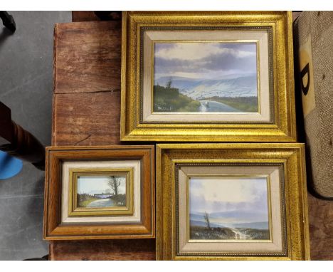 Trio of H Ritchie Canvas Countryside Art