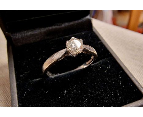 18ct White Gold Diamond Engagement Ring - size N