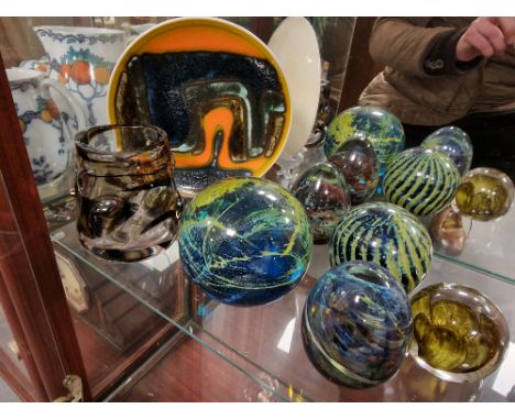 Vintage Poole Plate and a Collection of Paperweights