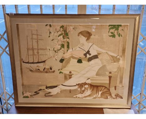 Signed Limited Edition Philippe Noyer (1917-1985) Lithograph Art - Santa Leticia - 111x87cm