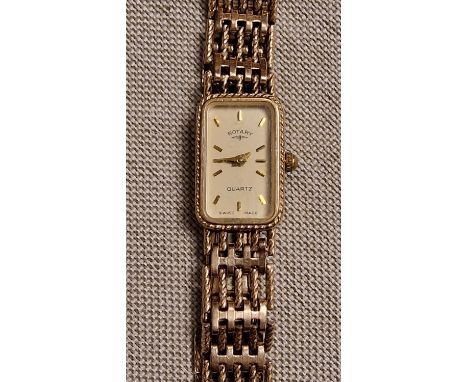Rotary Swiss Made 9ct Gold Ladies Wristwatch - 14.4g 