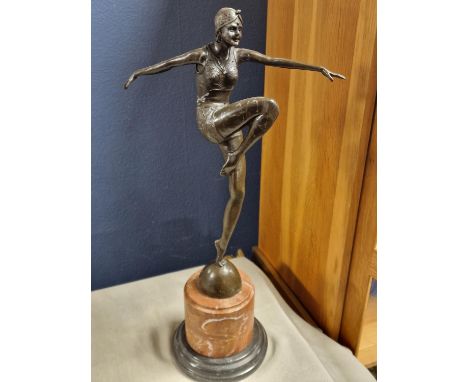 Bronze French Dancer Figure - signed J.Philipp w/the JB Deposee Stamp