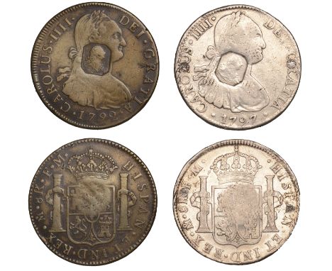 Great Britain, Bank of England, a base metal counterfeit 8 Reales, 1792fm, Mexico City, obv. with contemporary counterfeit co