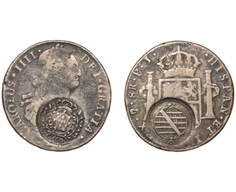 Brazil, Minas Gerais, 960 Réis, a Charles IV 8 Reales, Potosí, obv. countermarked with crowned arms within wreath in circular