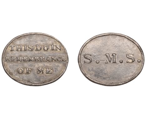 Jamaica, Uncertain location, Scottish Missionary Society, communion token, obv. s. m. s., rev. this do in remembrance of me, 