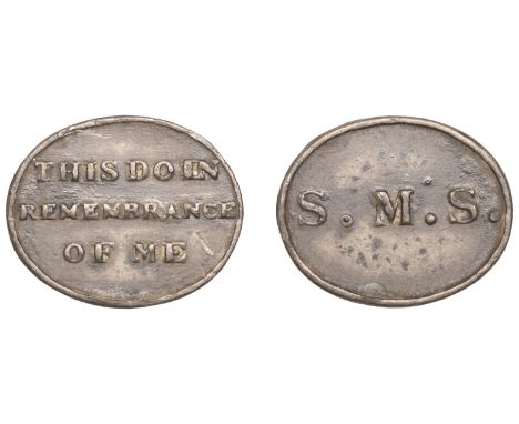 Jamaica, Uncertain location, Scottish Missionary Society, communion token, obv. s. m. s., rev. this do in remembrance of me, 