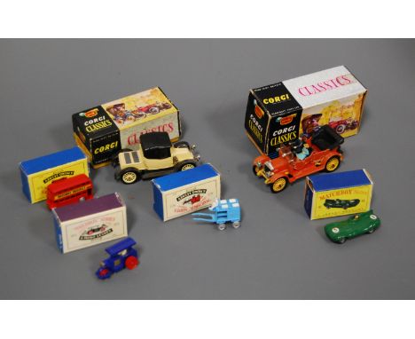 A collection of six boxed diecast toy vehicles to include Matchbox Series Moko Lesney No. 1 traction engine, Matchbox 41 Jagu