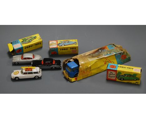A collection of many boxed Corgi diecast toy vehicles to include Bentley Continental Sports Saloon, Citroen Safari Olympic Wa
