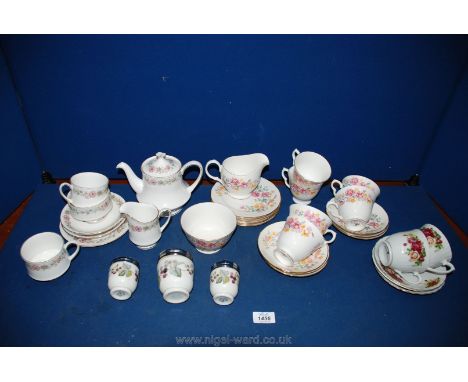A quantity of part Teasets including 'Belinda' Paragon including teapot, cups, saucers, milk jug, sugar basin, etc., Gainsbor