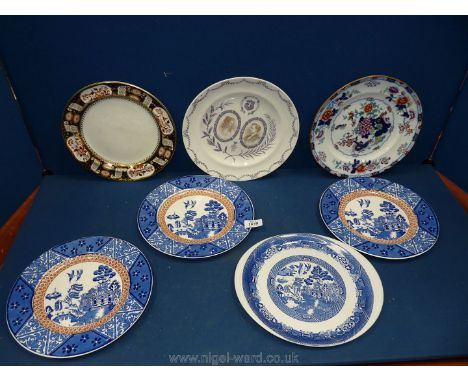 A Royal Worcester commemorative plate, Mintons Oriental Japan plate, Wedgwood Imari plate and four others.