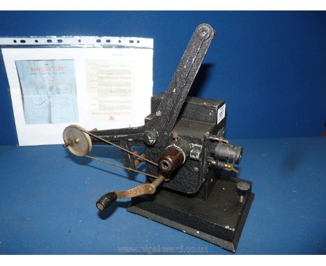 An Ellar Bingoscope 9.5 mm hand cranked film Projector, 10 1/2'' tall.