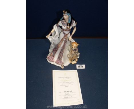 A Royal Worcester figure of Egyptian girl 'Nefertari', limited edition no. 764/9500, with certificate, 9 1/2'' approx.