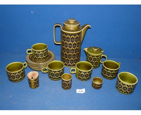 A Hornsea 'Heirloom' part coffee set comprising five cups, six saucers, milk jug, sugar bowl, coffee pot, etc.