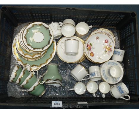 A quantity of china including Aynsley and Royal Doulton part teasets, Coalport 'Revelry' coffee cans and saucers, some faded,