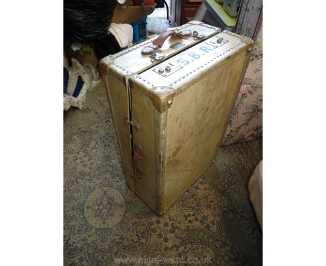 A similar but smaller travelling Trunk having the initials ''S.B.R.'' with internal division, ''Bishop &amp; Sons.'' label to