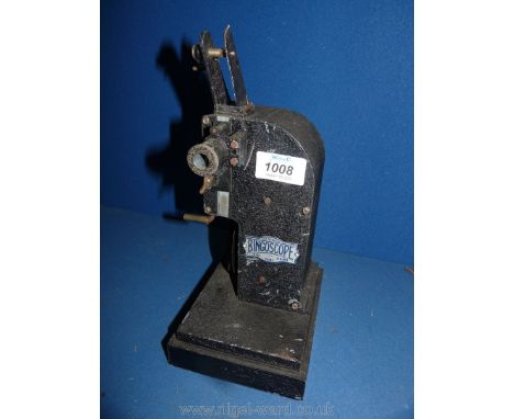 A Bingoscope 9.5 mm hand cranked film Projector, 1940's, 11'' tall.